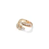 Ruched Open Coil Ring - with Diamond Points