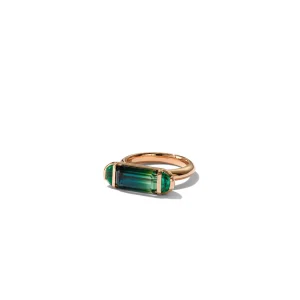 Seed Ring - Bi-color Green Tourmaline & Emerald