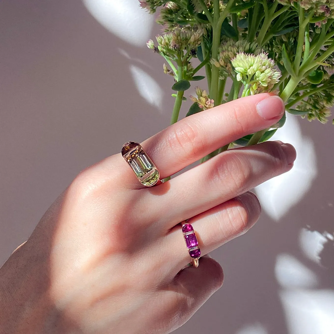 seed_ring__bicolor_green__2.webp Seed Ring - Bi-color Green Tourmaline & Pink Tourmaline