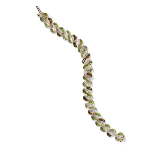 Shirred Tennis Bracelet - Green Tourmaline