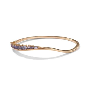 Side Ruched Cuff Bracelet - Tanzanite