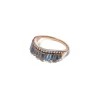 Single Ruched Band Ring - Aquamarine & Labradorite