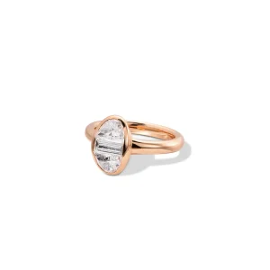 Sleeping Oval Solitaire Ring - Diamond