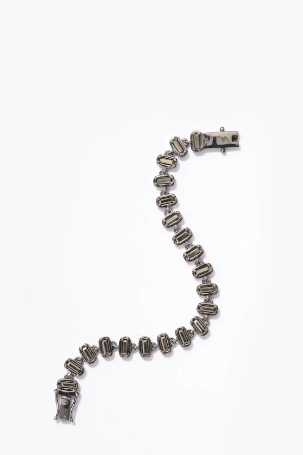 Small 3D Baguette Tile Chain Bracelet - Pyrite