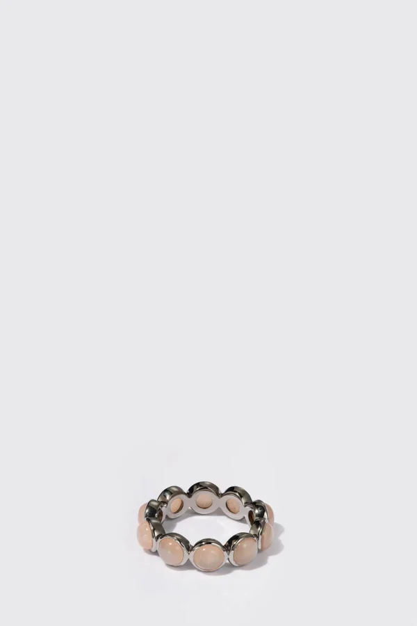 Small Dot Eternity Band - Peach Moonstone