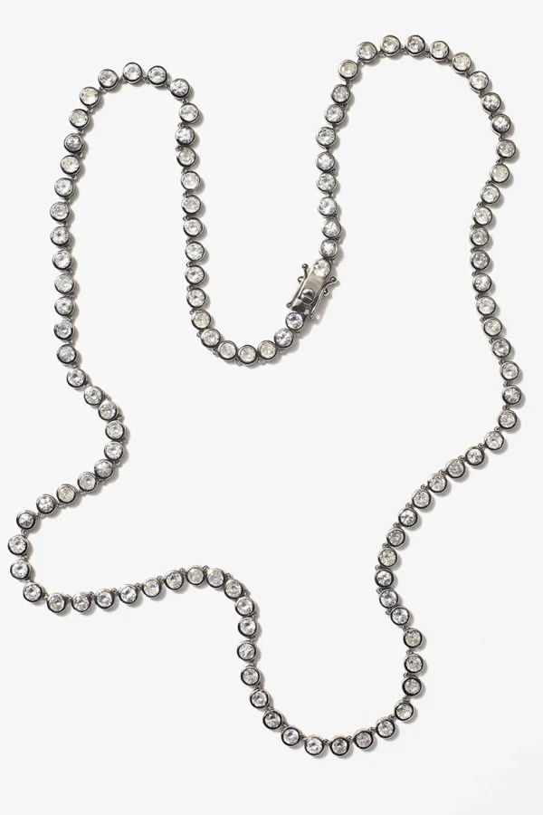 Small Dot Opera Necklace - White Zircon