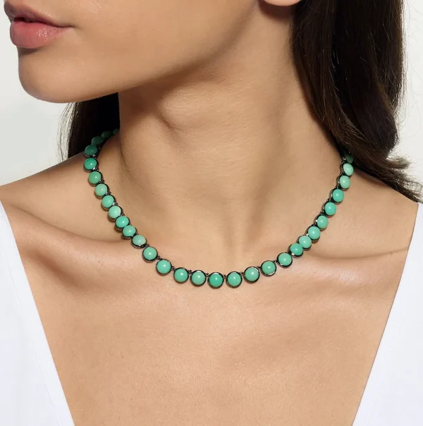 Small Dot Rivière Necklace - Chrysoprase
