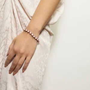 Small Dot Tennis Bracelet - Pink Opal