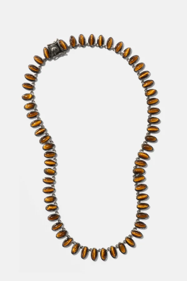 Small Elliptic Rivière Necklace - Tiger's Eye