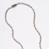 Small Linear Baguette Tile Rivière Necklace - White Agate