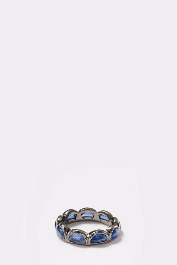 Small Scallop Band Ring - Blue Kyanite