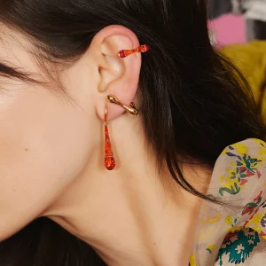 Small Single Baton Ear Cuff - Gold
