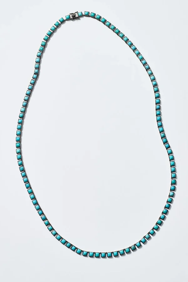 Small Tile Opera Necklace - Turquoise