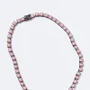 Small Tile Rivière Necklace - Pink Opal