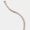 Small Tile Tennis Bracelet - Pink Opal