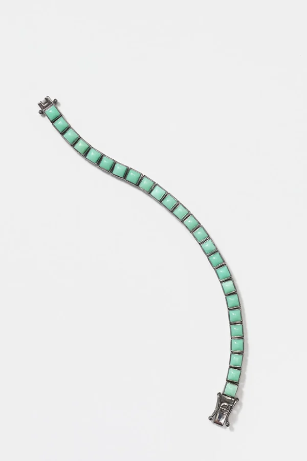 Small Tile Tennis Bracelet - Chrysoprase