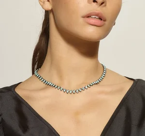 Small Worm Rivière Necklace - Turquoise