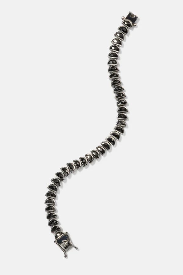 Small Worm Tennis Bracelet - Black Spinel