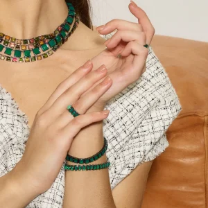 Small Worm Tennis Bracelet - Green Onyx