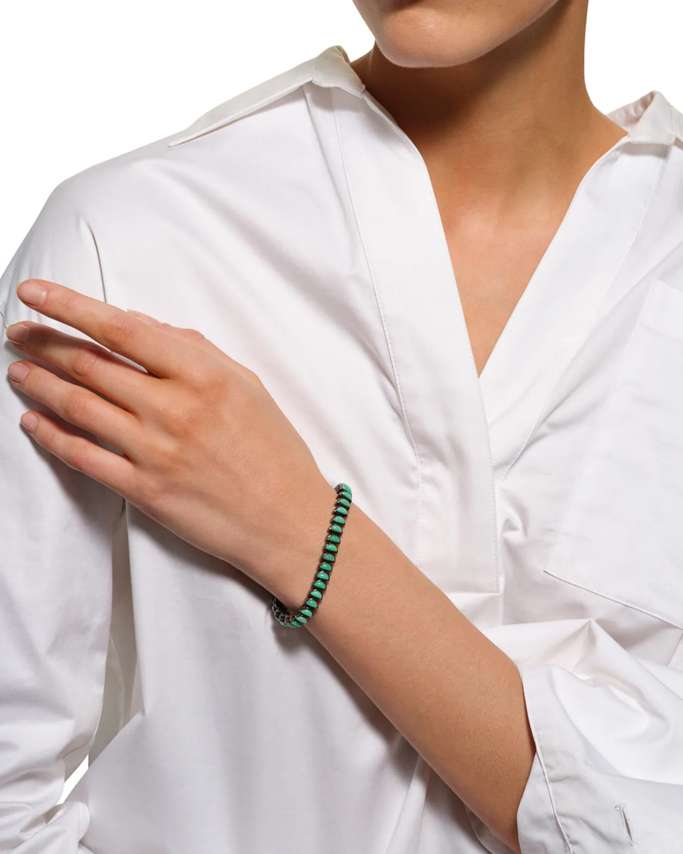 small_worm_tennis_bracele_2.webp Small Worm Tennis Bracelet - Chrysoprase