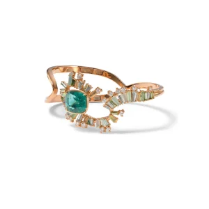 Solitaire Fray Open Cuff Bracelet