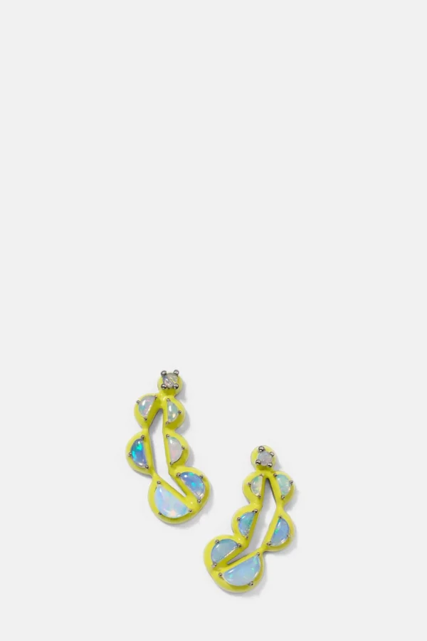 Split Pea Chartreuse Enameled Climbers - Ethiopian Opal