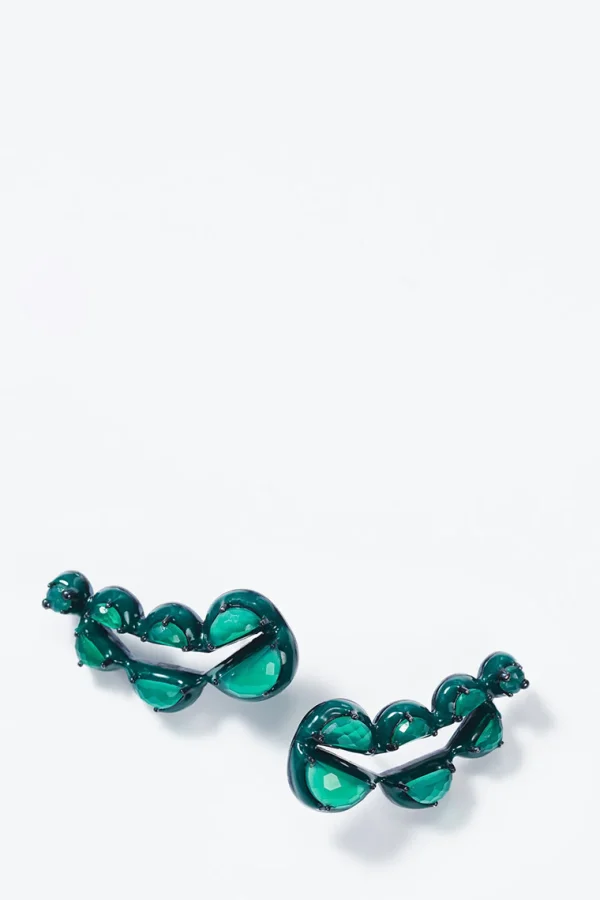 Split Pea Emerald Enameled Climbers - Green Onyx