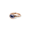 Stacked Oval Solitaire Ring - Ceylon Blue Sapphire
