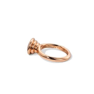 Stacked Oval Solitaire Ring - Ceylon Blue Sapphire