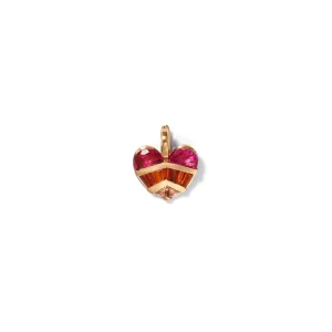 Strapped Heart Pendant - Rubellite