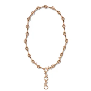 Switchback Halfmoon Diamond Baton Necklace