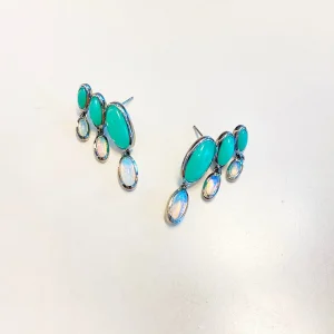 Taper & Drop Earrings - Chrysoprase & Ethiopian Opal