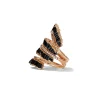 Triple Ruched Ribbon Ring - Black Spinel
