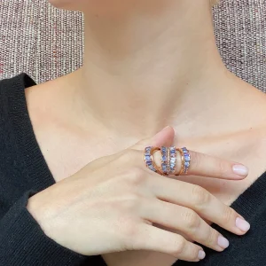 Triple Ruched Ribbon Ring - Tanzanite