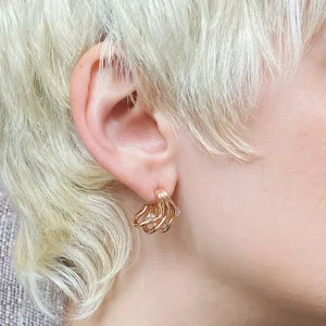 Triple Twisted Half Moon Hook Hoops - 18mm