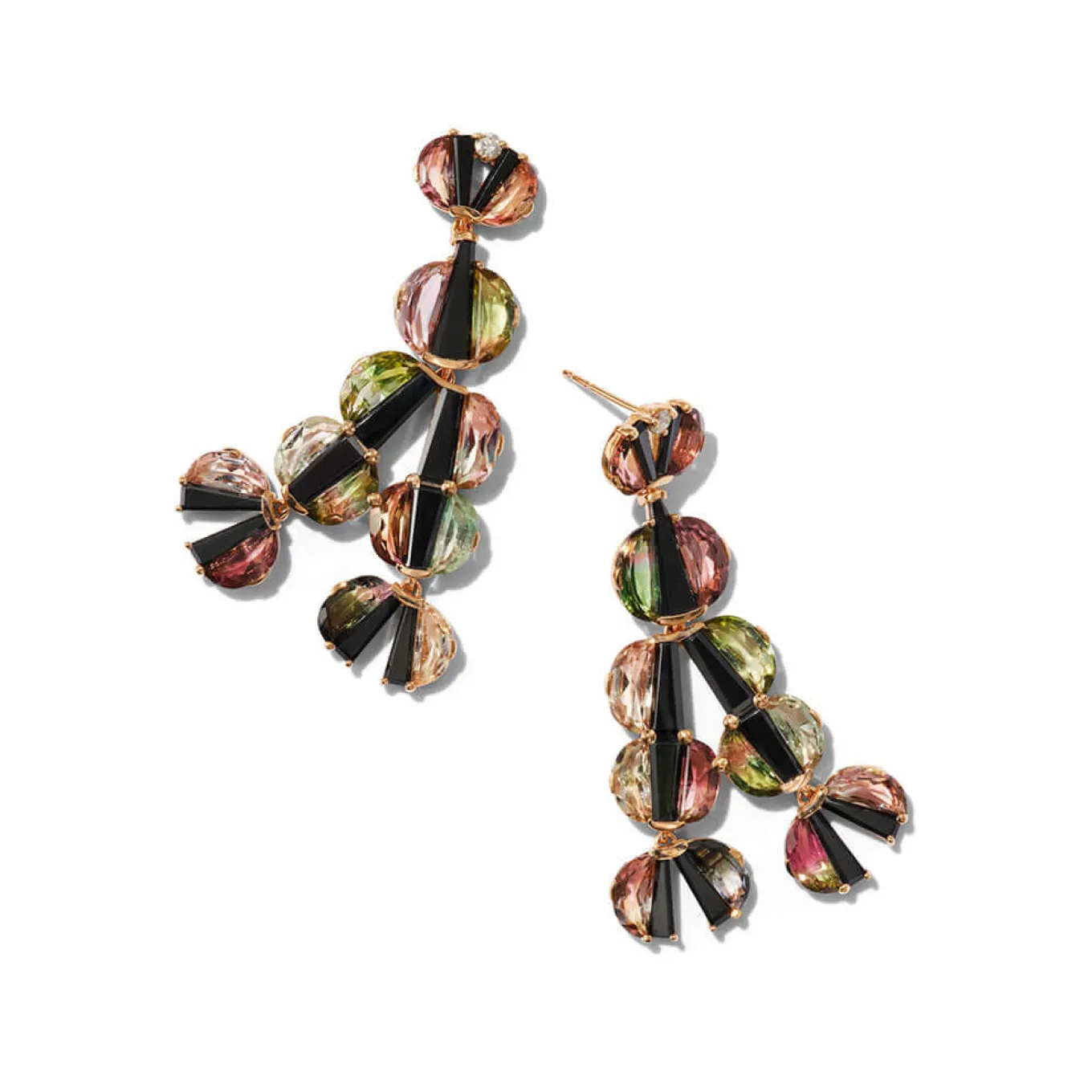 tuft_earrings__bicolor_to_0.webp Tuft Earrings - Bi-Color Tourmaline & Black Spinel