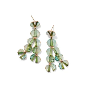 Tuft Earrings - Blue Peruvian Opal & Green Tourmaline