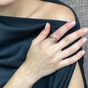 Twist Ruched Ring - Diamond