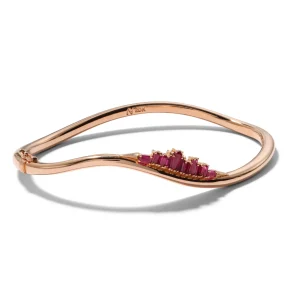 Twisted Ruched Cuff Bracelet - Ruby