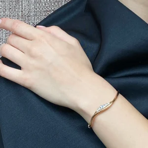 Twisted Ruched Cuff Bracelet - Diamond