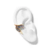 Twisting Ruched Ear Cuff - Tanzanite & Aquamarine