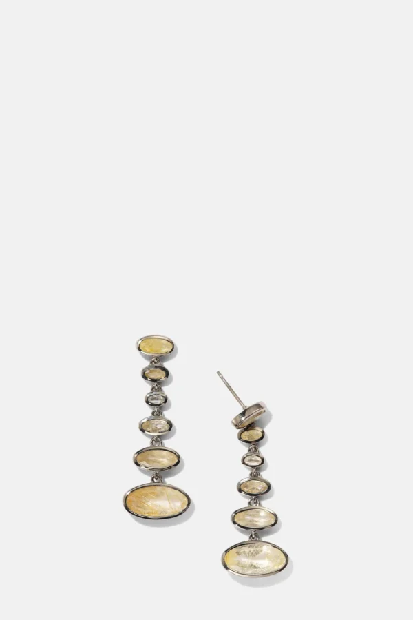 Vase Earrings - Rutilated Quartz