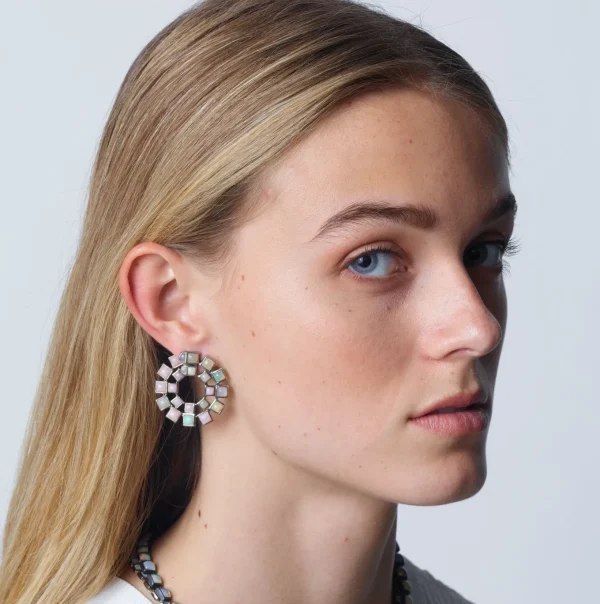 Wheel Bypass Hoops - Pink Opal & Ethiopian Opal