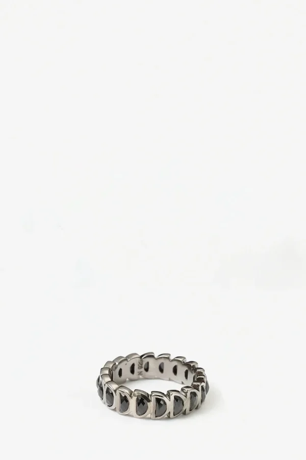 Worm Band Ring - Black Spinel