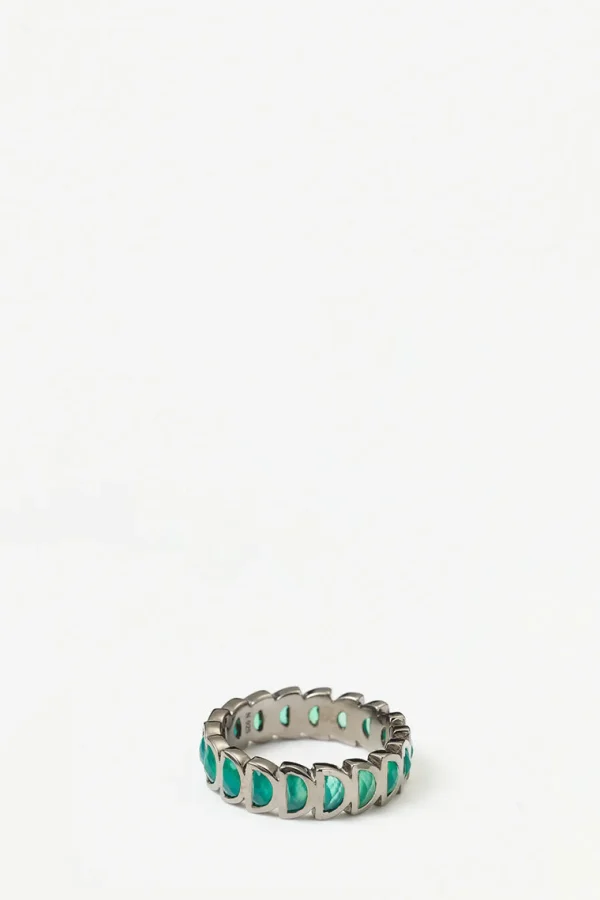 Worm Band Ring - Green Onyx